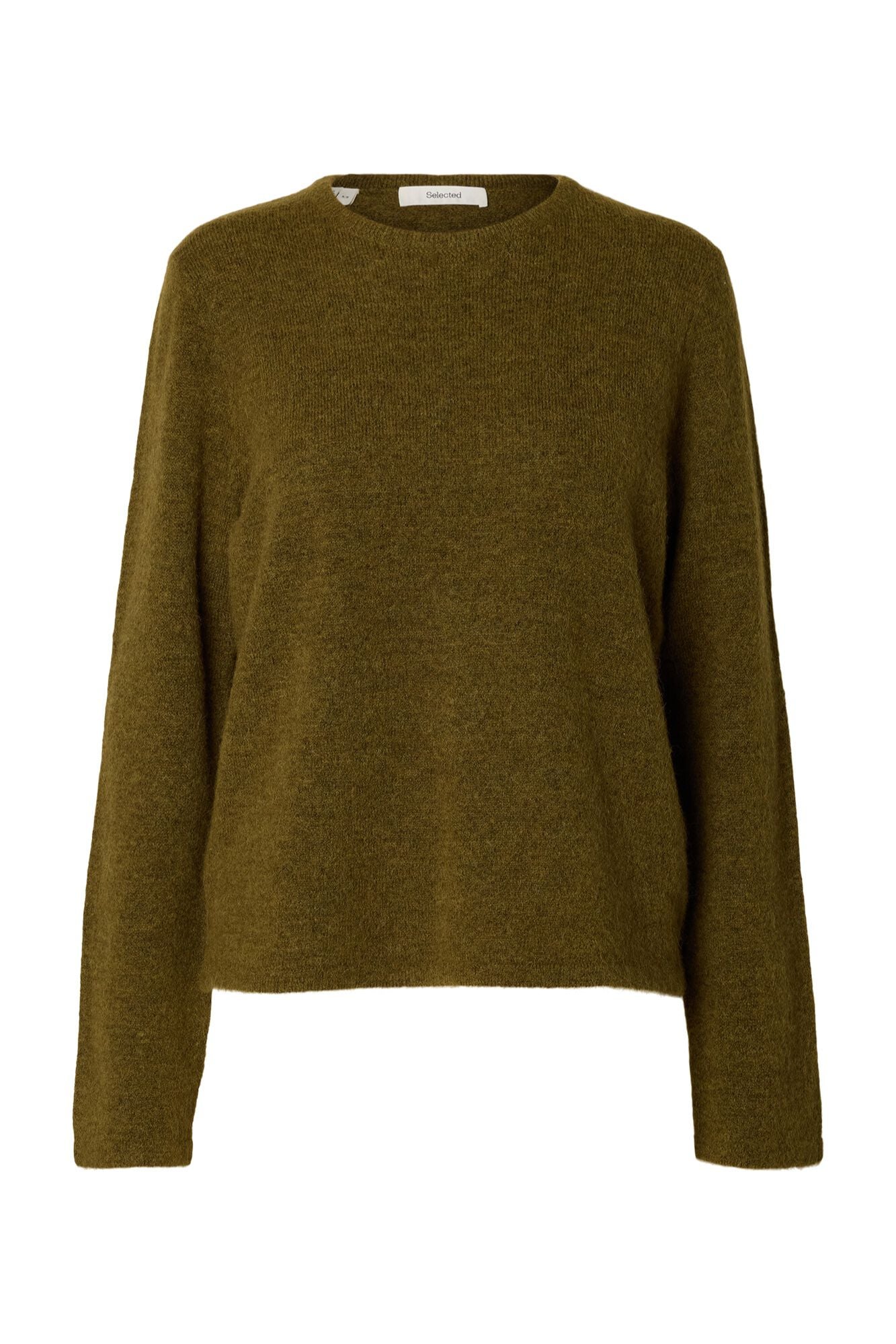 Selected Wool and alpaca jumper Green