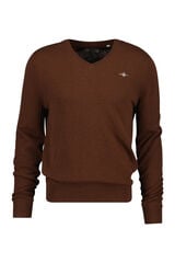 Gant Camisola de l&atilde; com gola em V Castanho