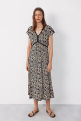 Cortefiel Braided dress Printed grey