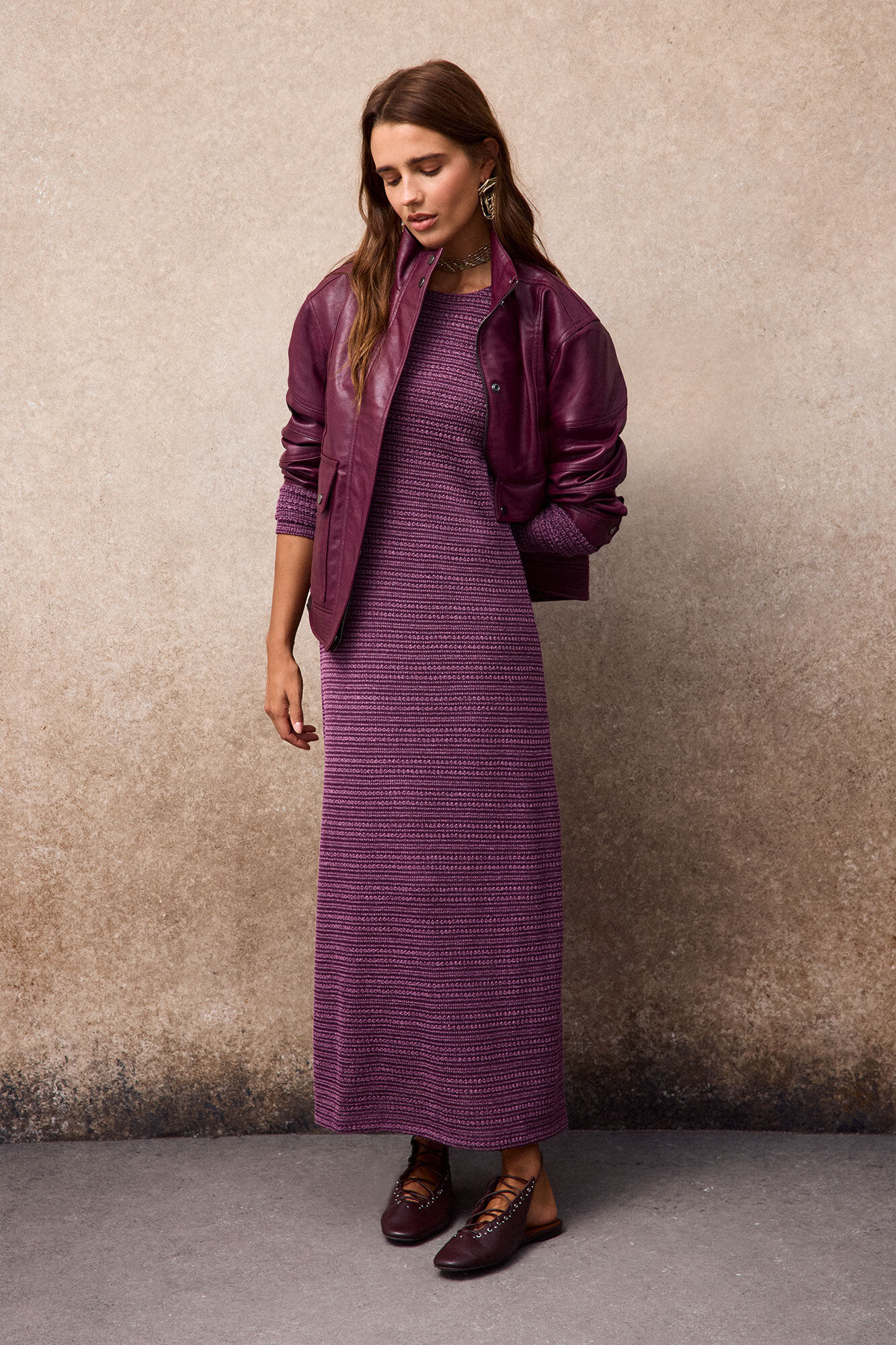Slowlove Vestido com estrutura de riscas
