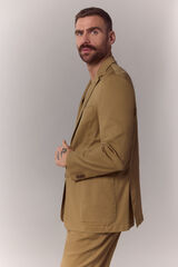 OOTO Blazer coordenado em algod&atilde;o Castanho