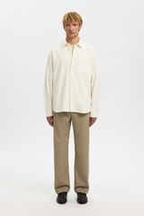 Selected Camisa de ganga leve 100% algod&atilde;o org&acirc;nico Ecru