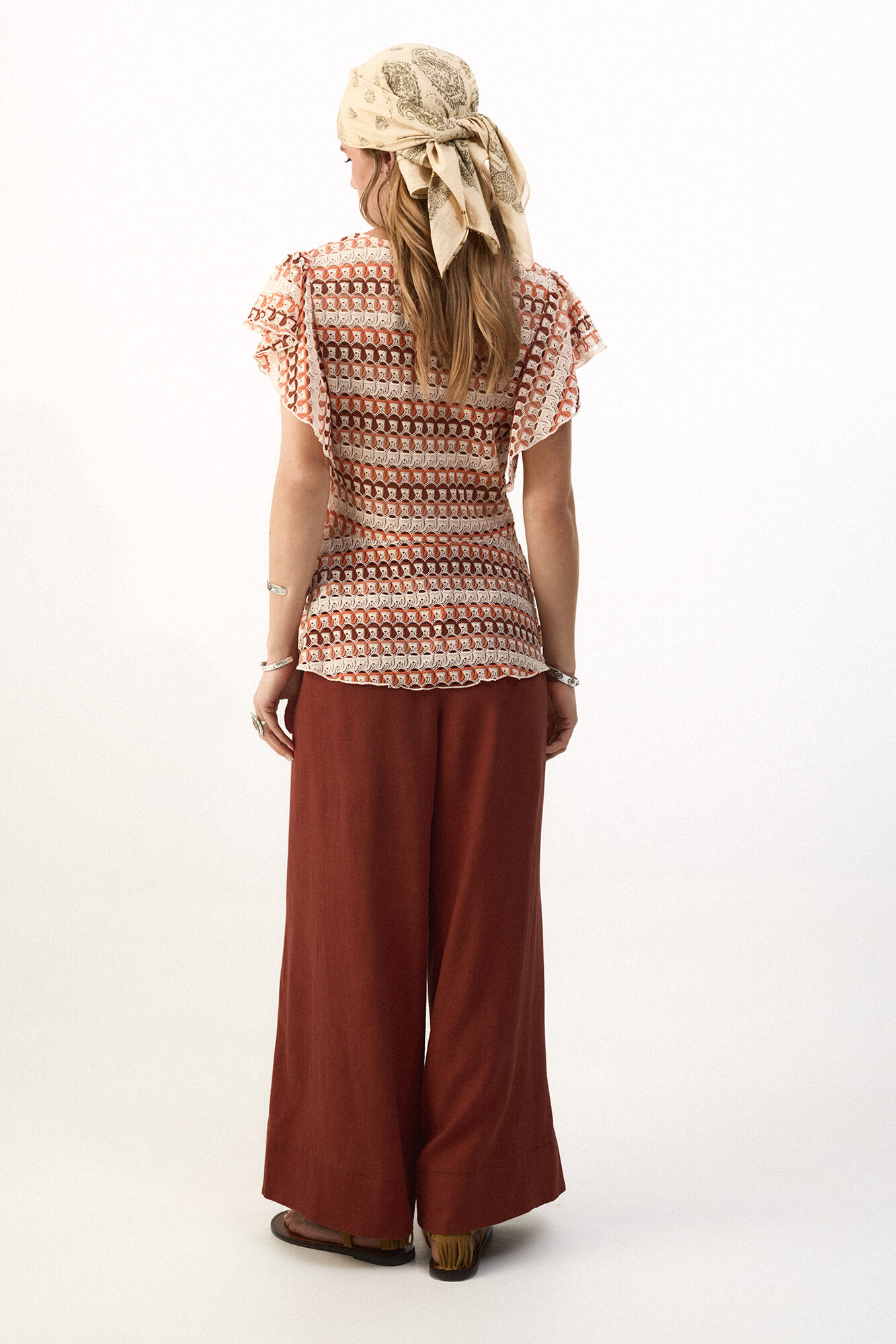 Slowlove Top estrutura multicolor Ecru