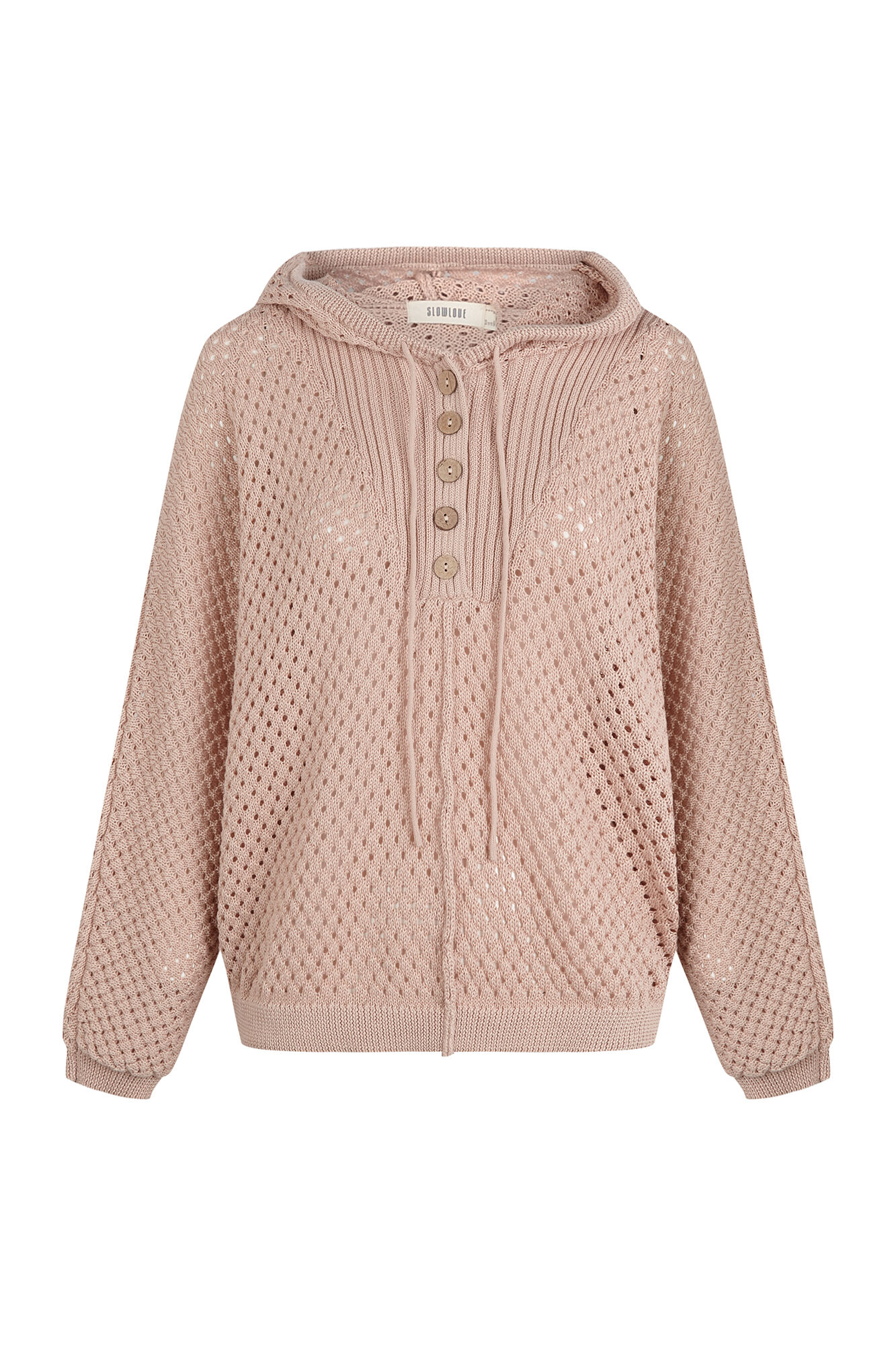 Slowlove Camisola de malha rendada com capuz Castanho