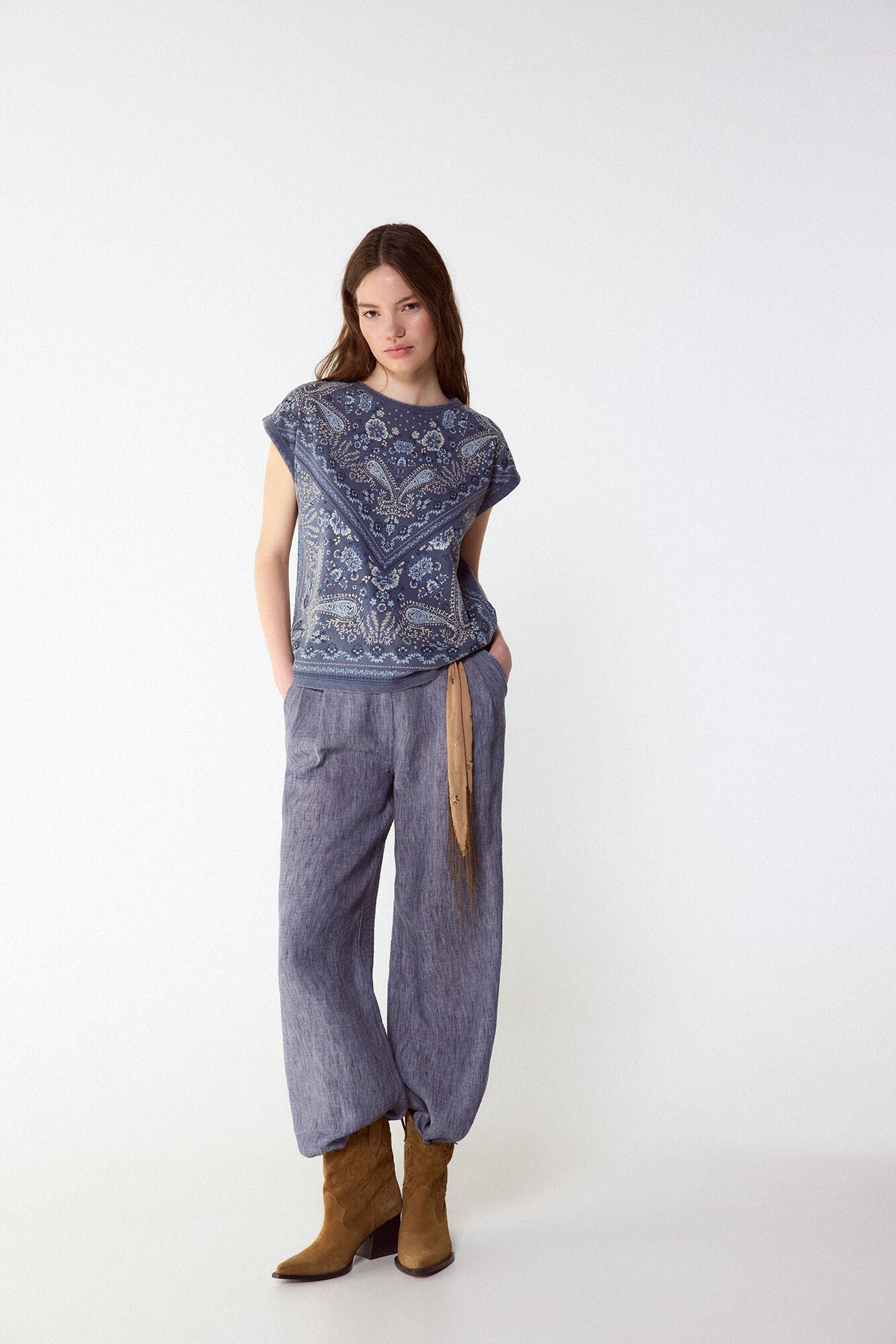 Slowlove Camiseta estampado bandana Azul