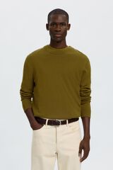 Selected 100% merino wool jumper Brown