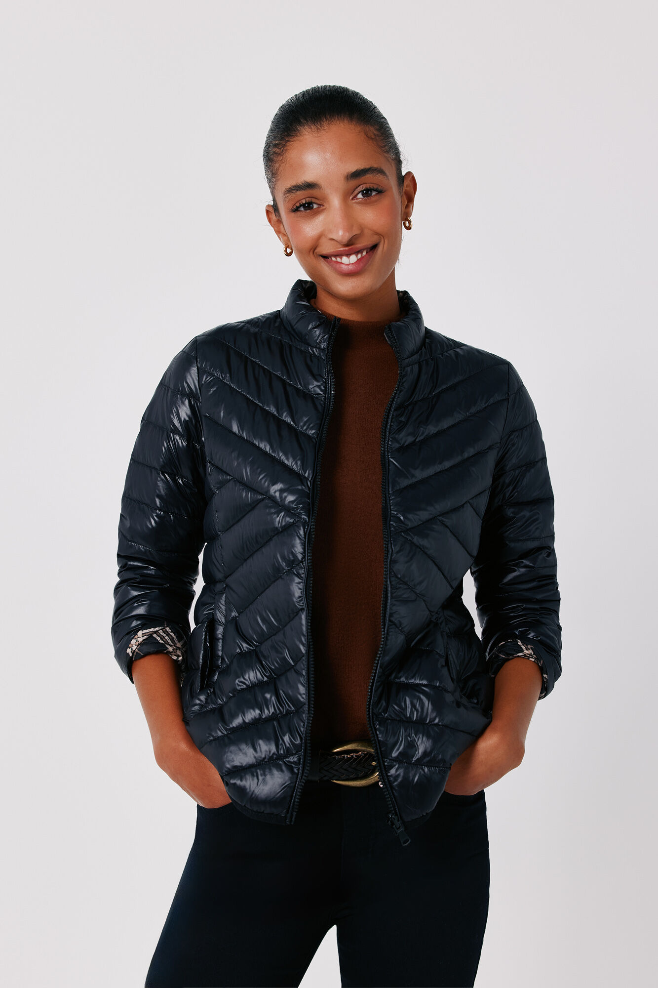 Cortefiel Reversible down puffer jacket Black