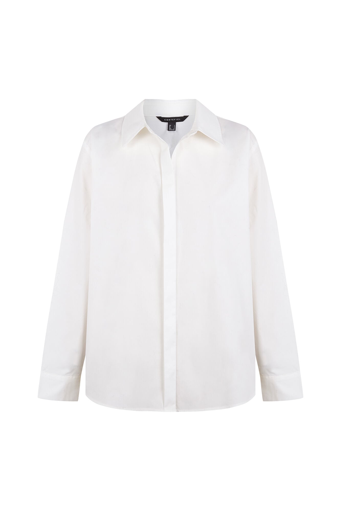 Cortefiel Shirt collar shirt White