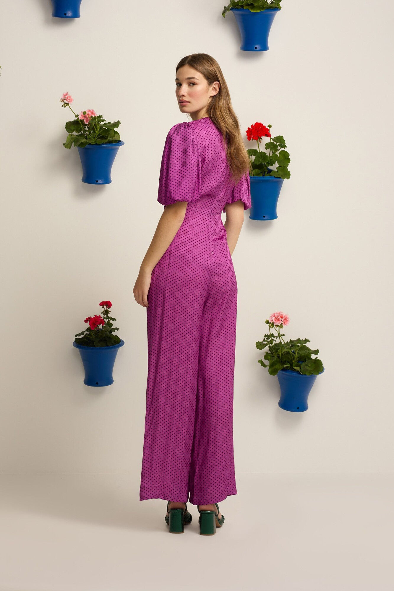 Silbon Macac&atilde;o Event Collection com n&oacute; e bolinhas Roxo