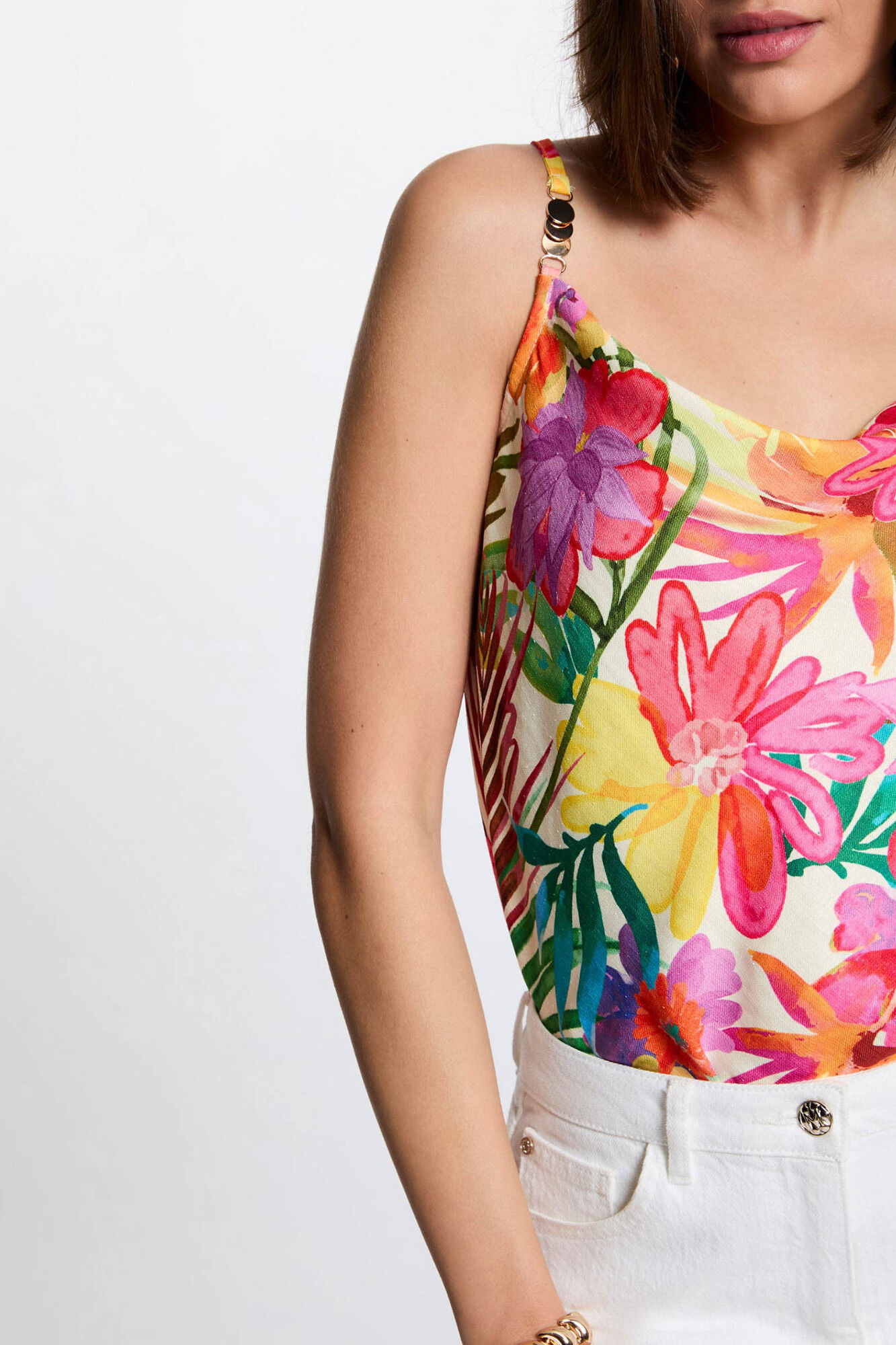 Morgan Top de lingerie estampado floral Multicolorido