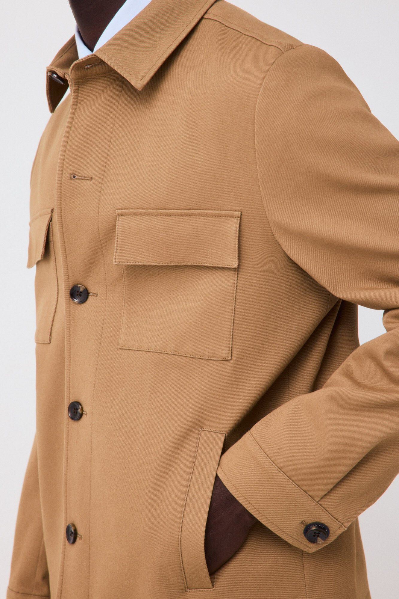 Cortefiel Toasted coordinated suit overshirt Brown