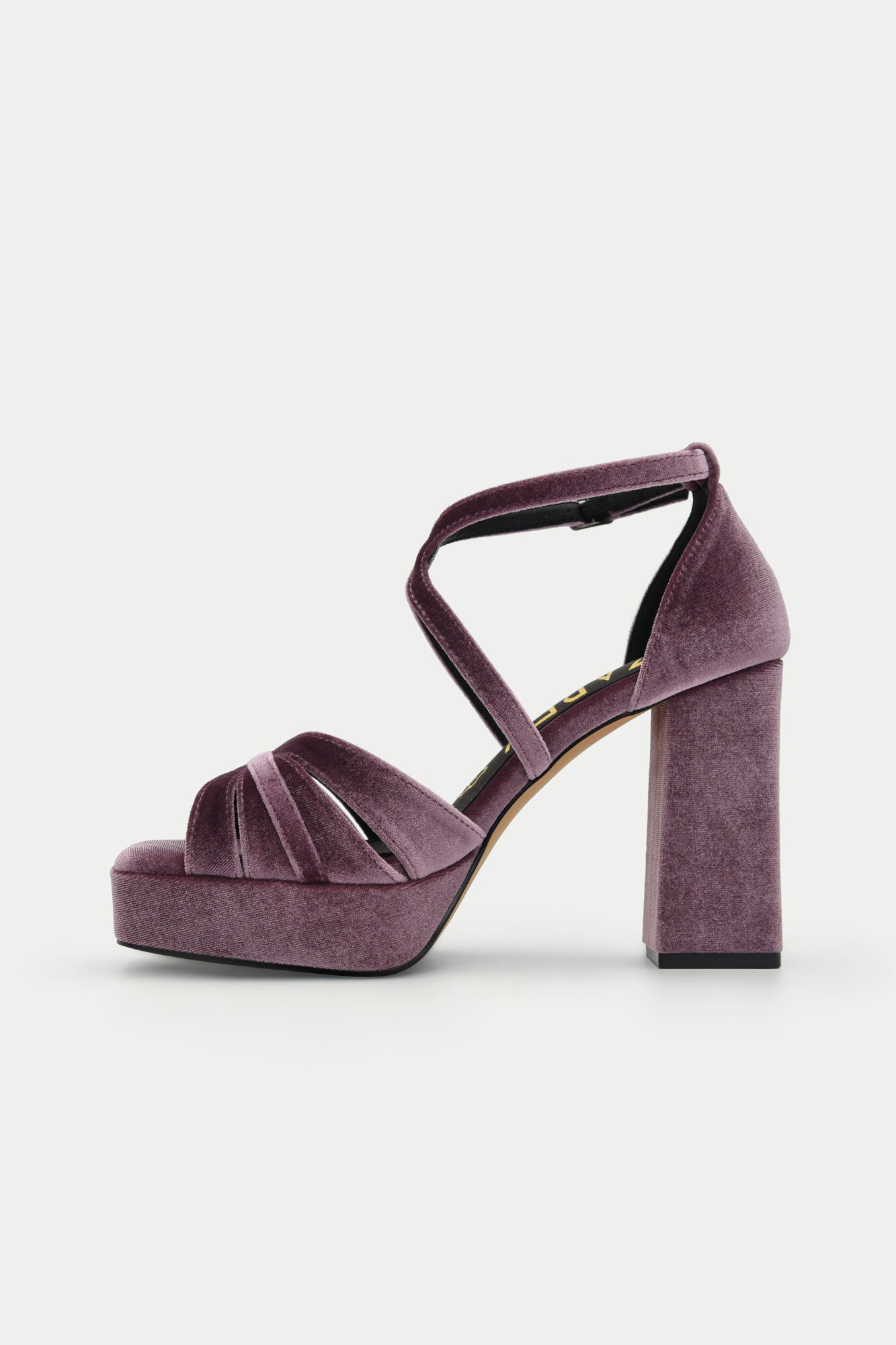 Azarey Velvet platform sandal Lilac