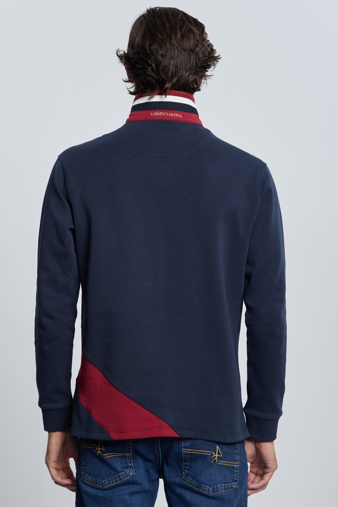 Valecuatro Polo de rugby com escudo Azul