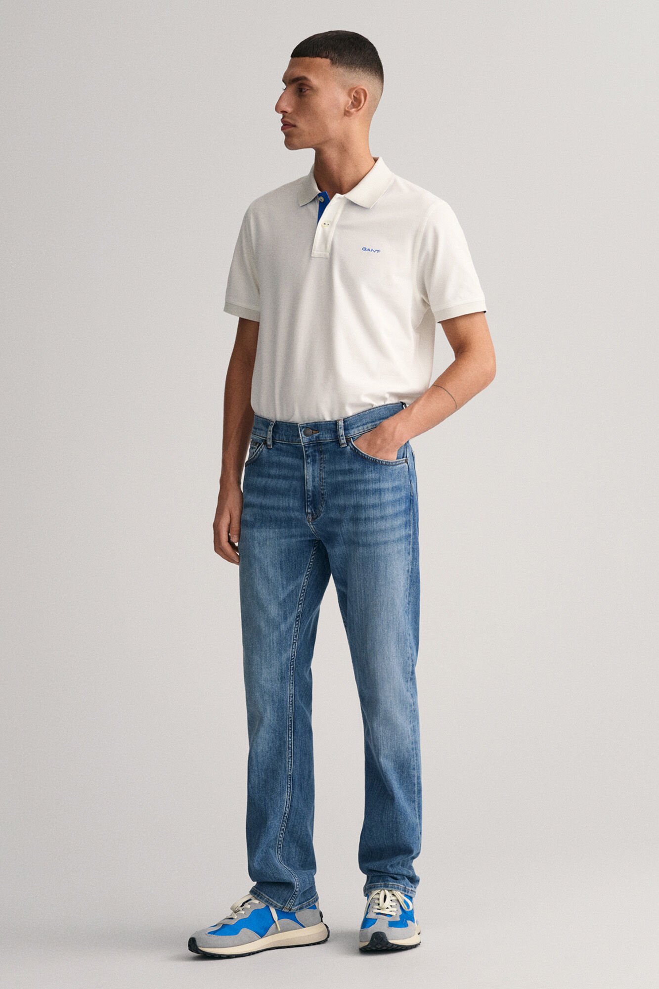 Gant Contrast piqu&eacute; polo Ivory