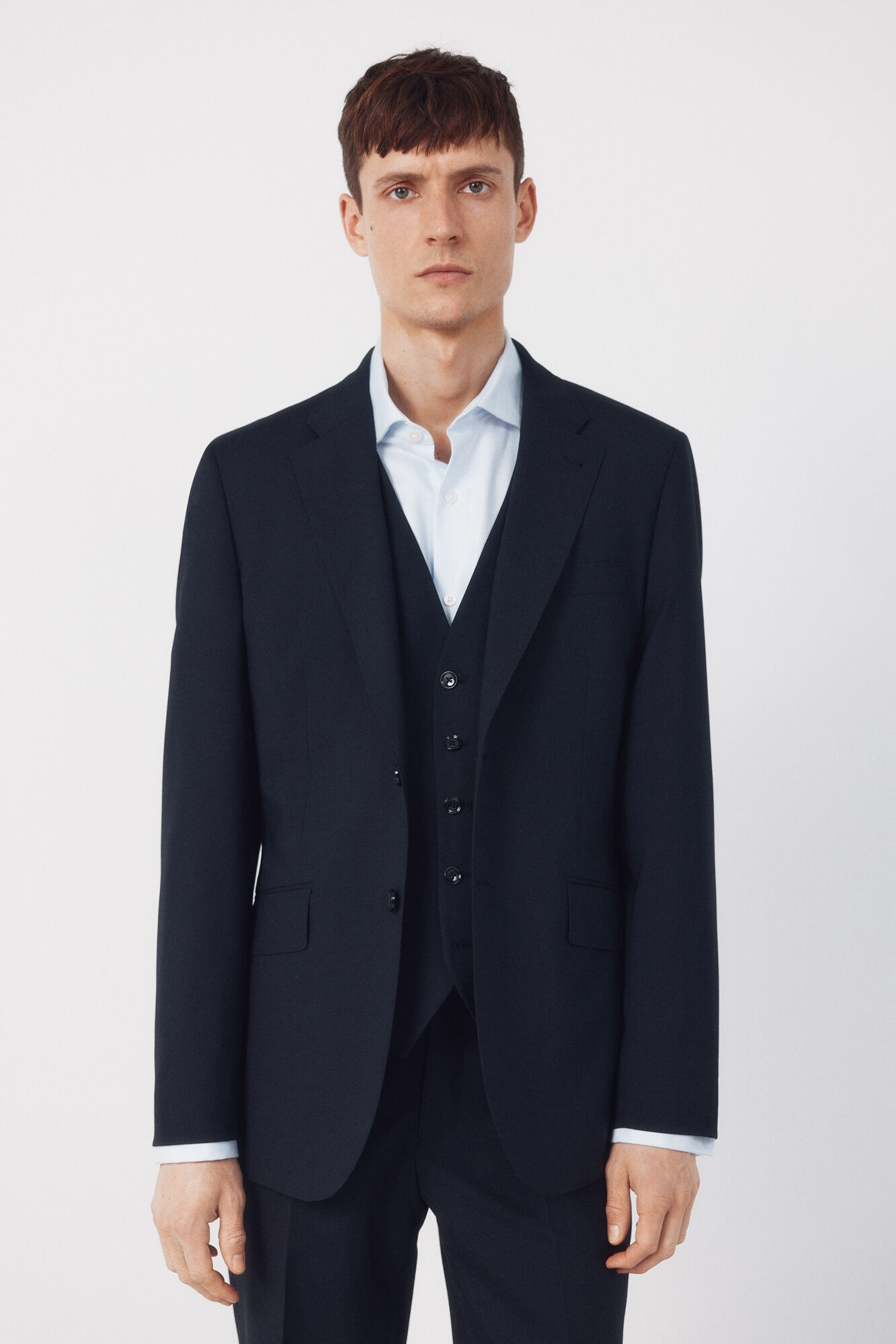 Cortefiel Blue structured dynamic blazer Navy