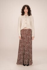 Grace & Mila Long flowing printed skirt with graphic motif Printed brown