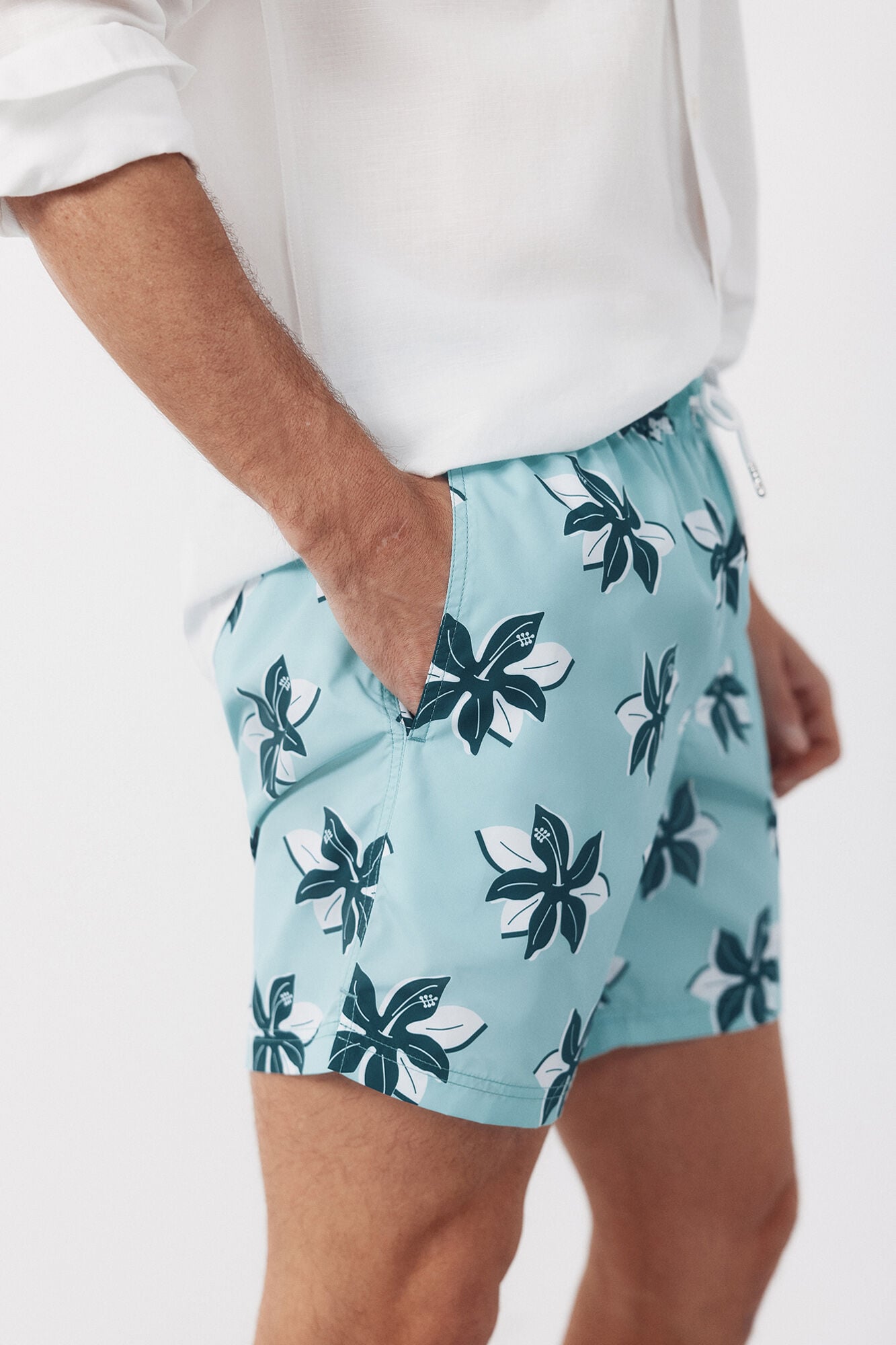 Cortefiel Floral print swimwear Blue