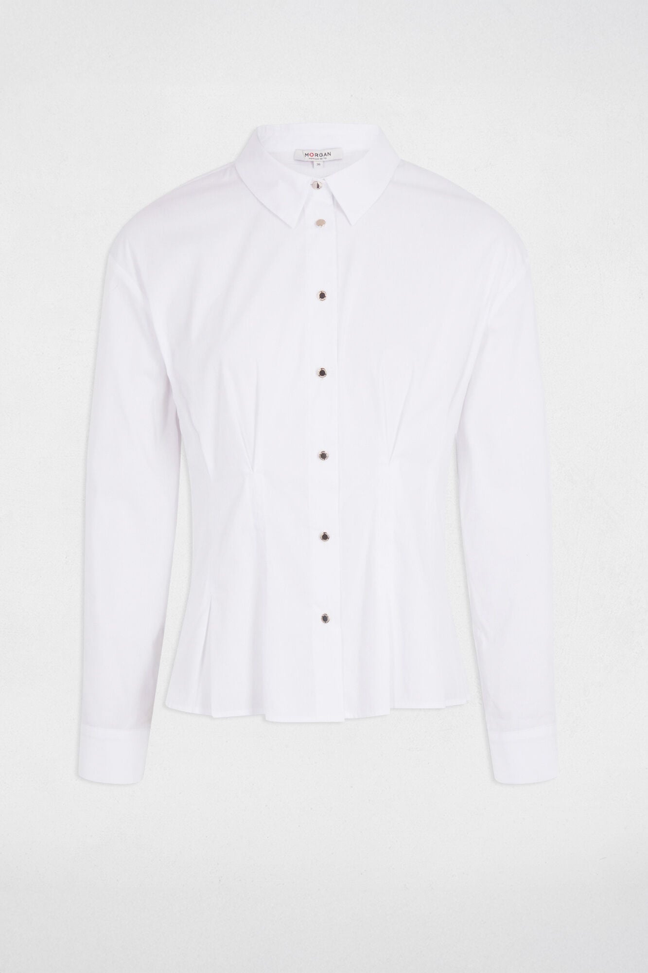 Morgan Camisa cintada gola de aba Branco