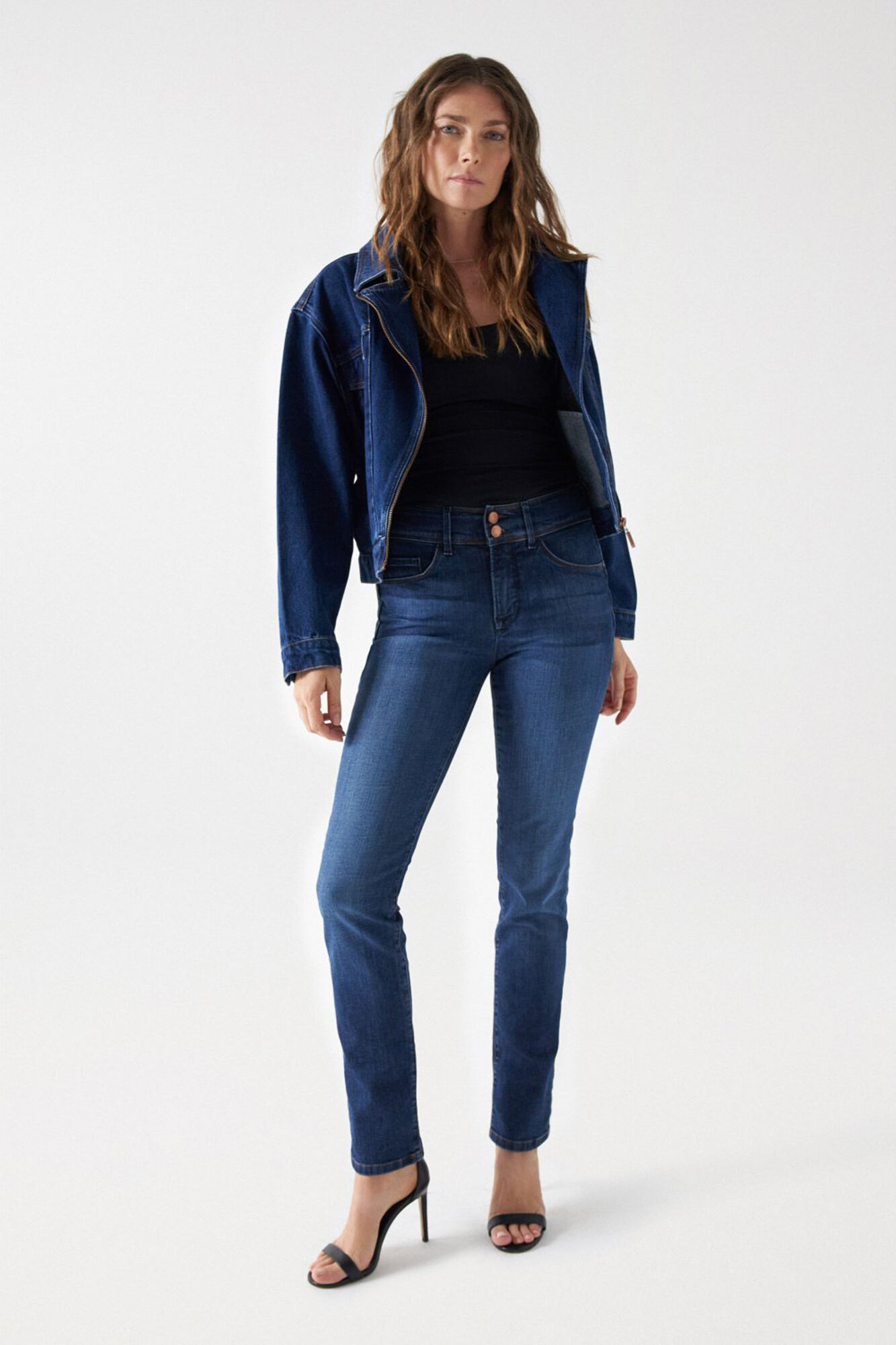 Salsa Jeans Cal&ccedil;a jeans skinny com push-in secreto Azul