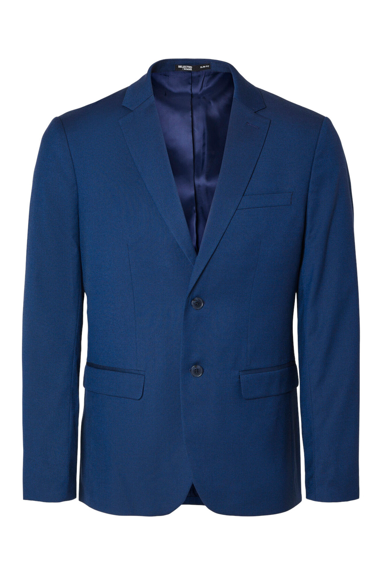 Selected Blazer de fato Slim Fit confecionado com materiais reciclados. Azul