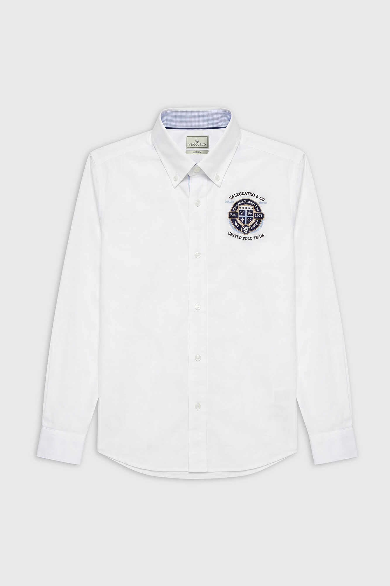 Valecuatro Camisa semibordada United Polo Branco
