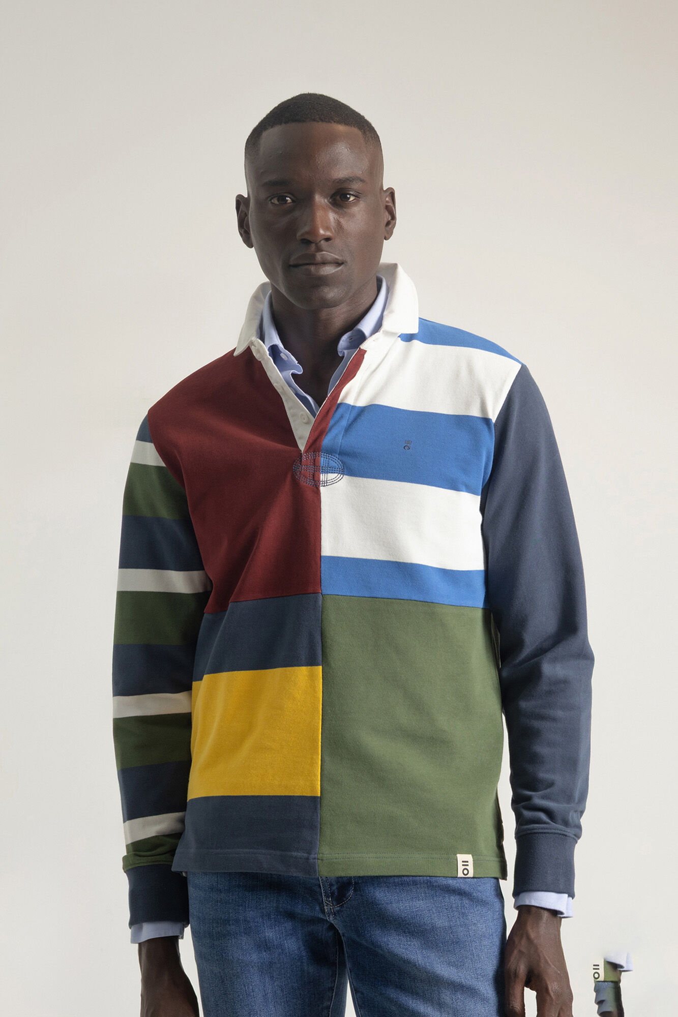 PuroEGO Camisa polo patchwork Multicolorido
