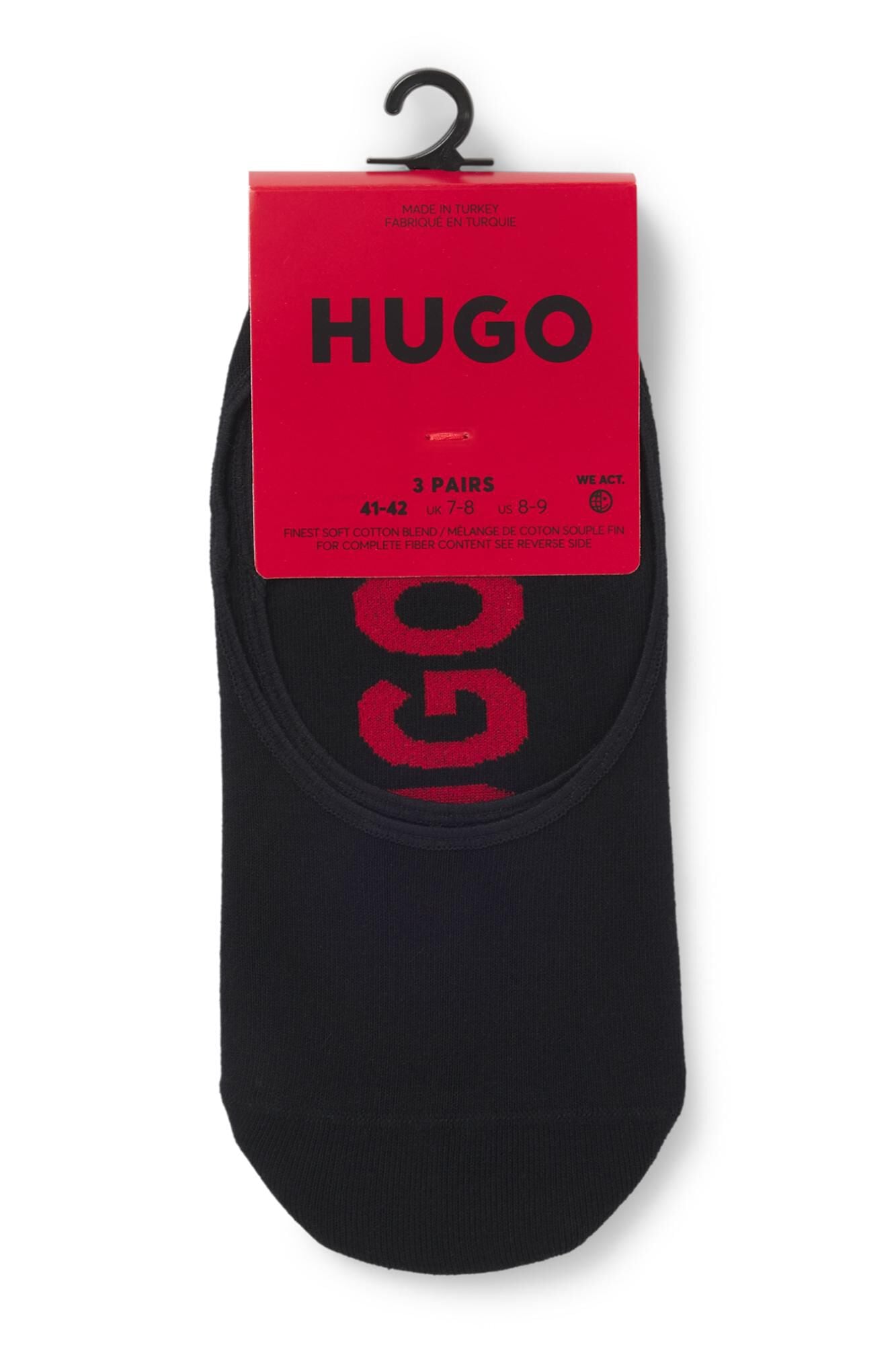 HUGO Pack three socks Black