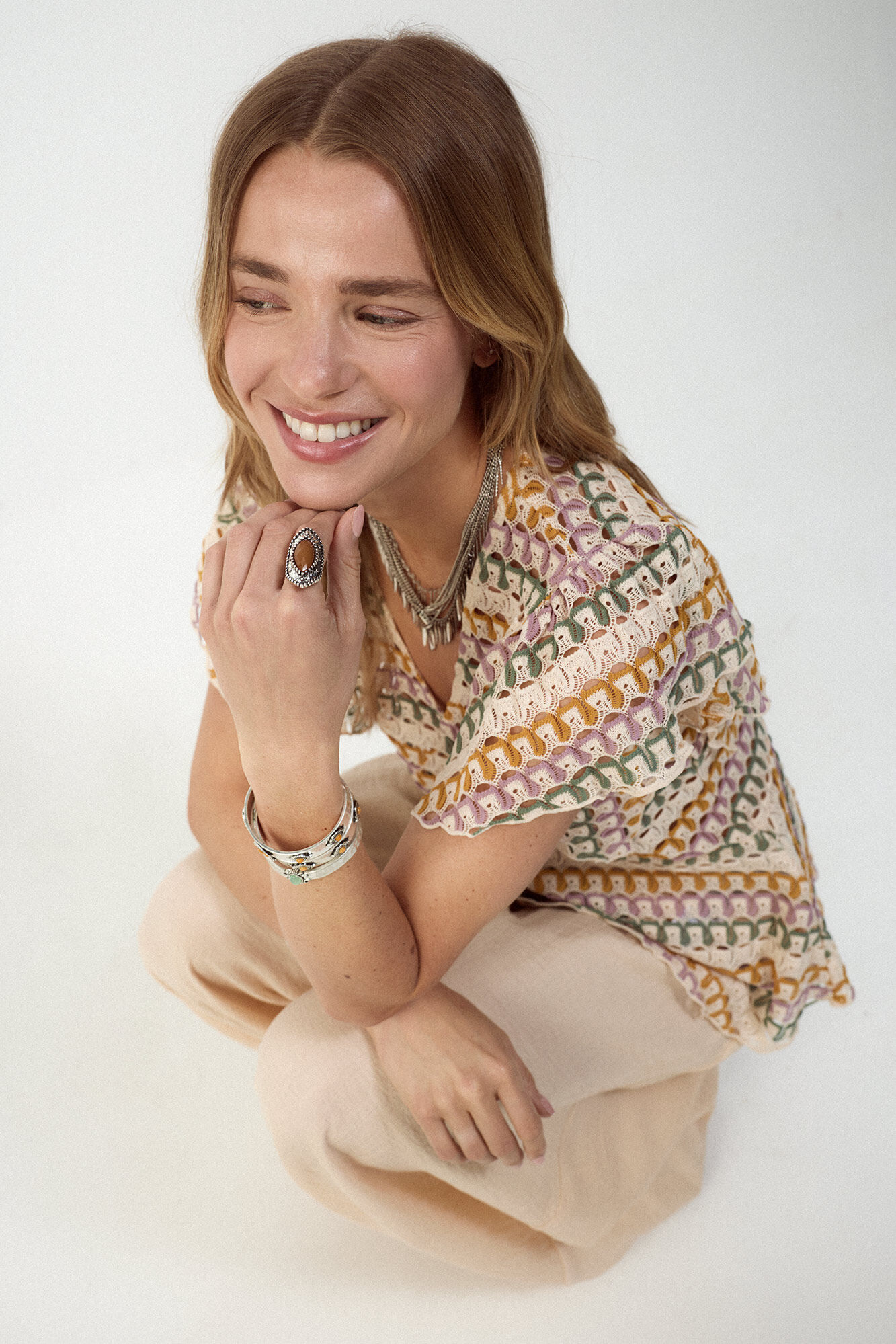 Slowlove Top estrutura multicolor