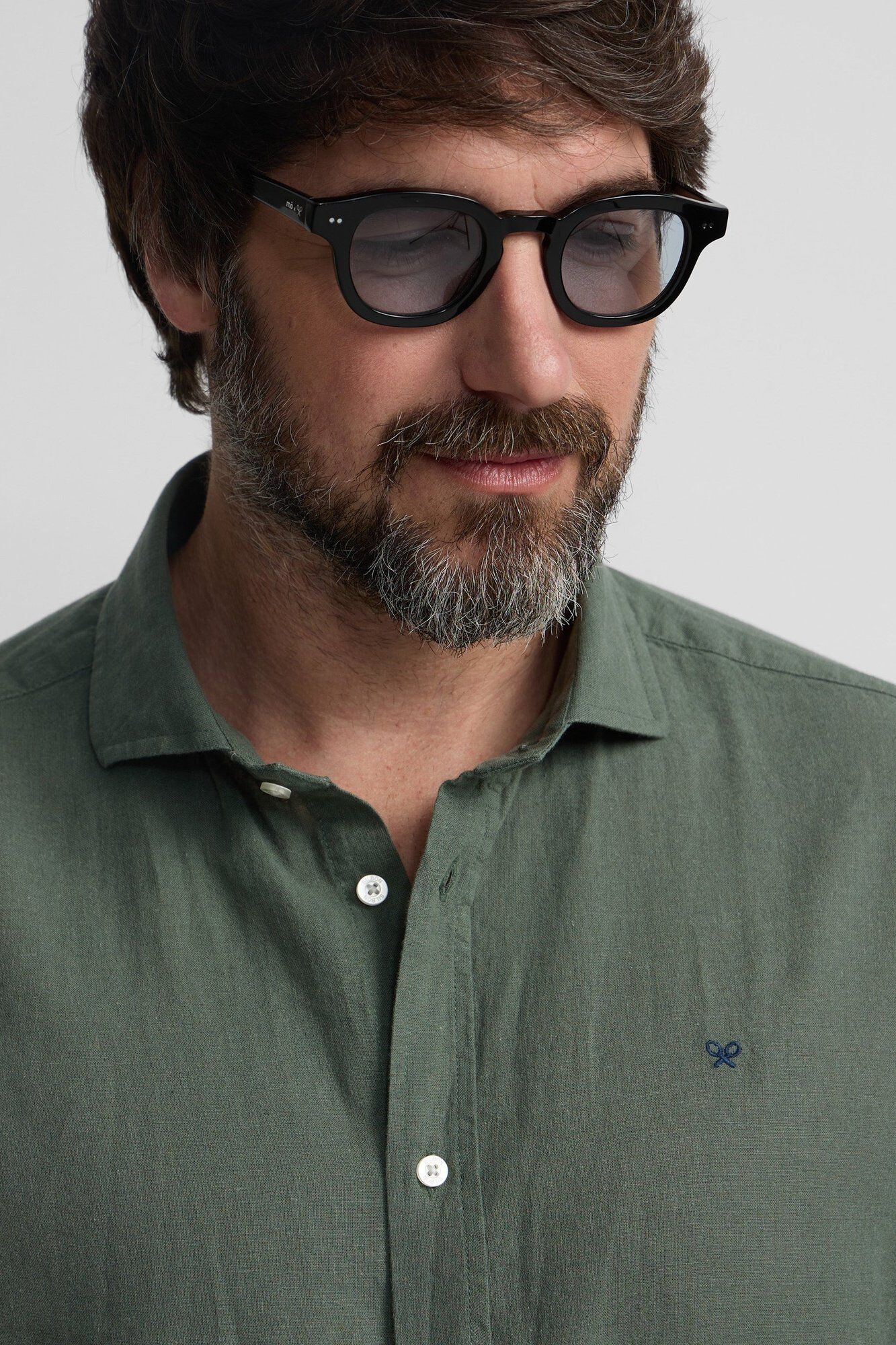 Silbon Camisa sport em linho Verde