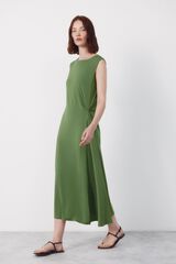Cortefiel Vestido com n&oacute; lateral Verde
