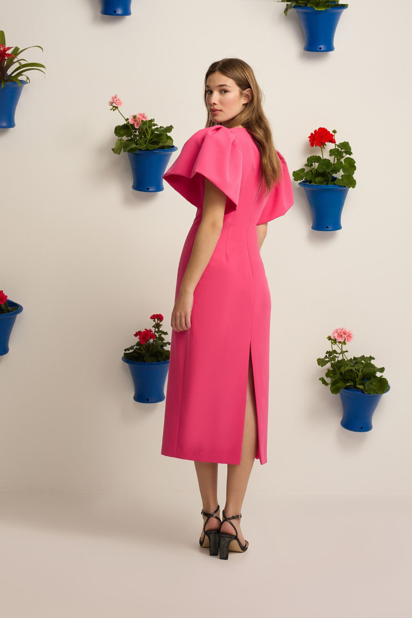 Silbon Vestido midi manga bufante Event Collection Subiu