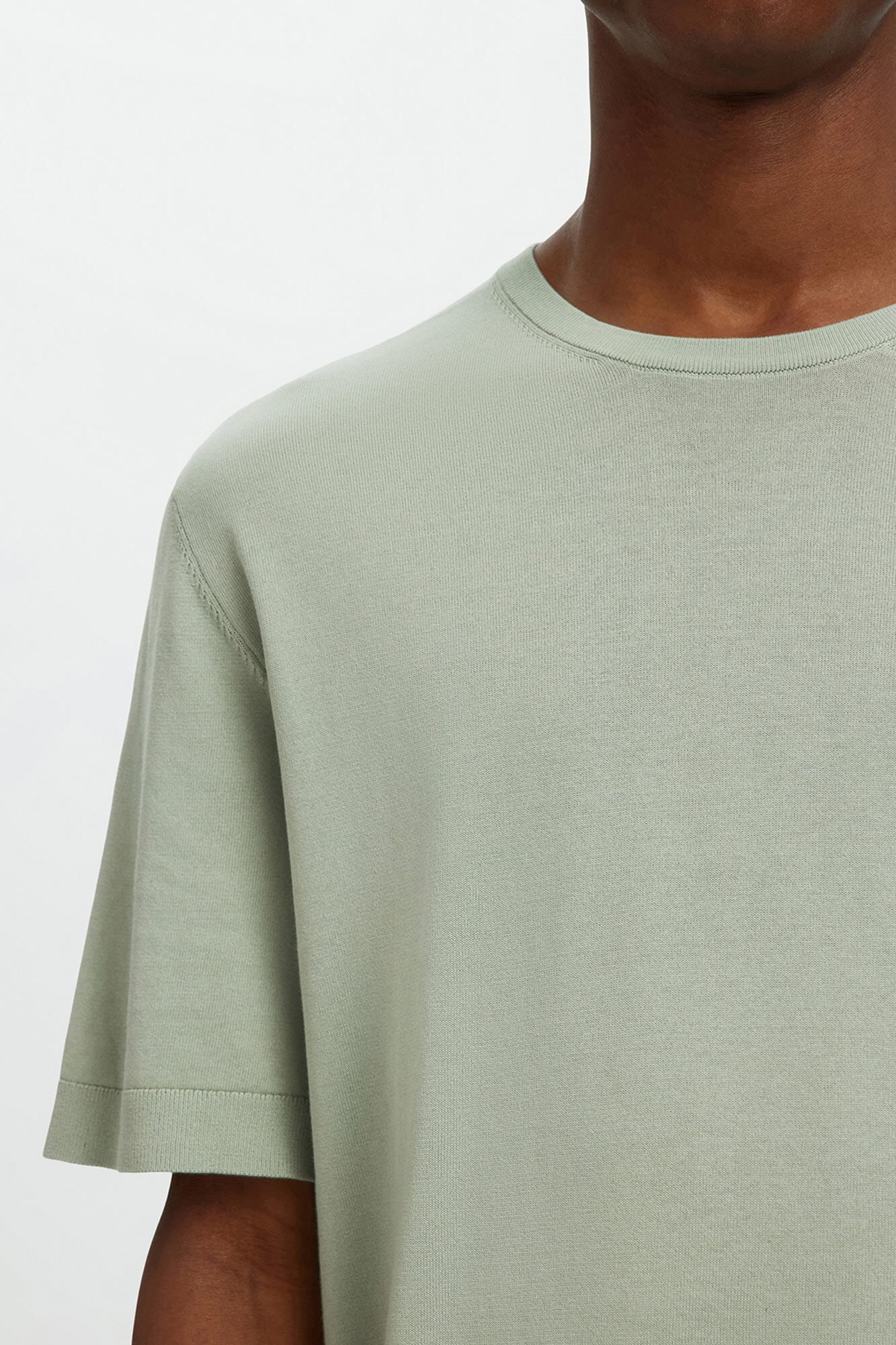 Selected T-shirt de manga curta de homem em malha lisa