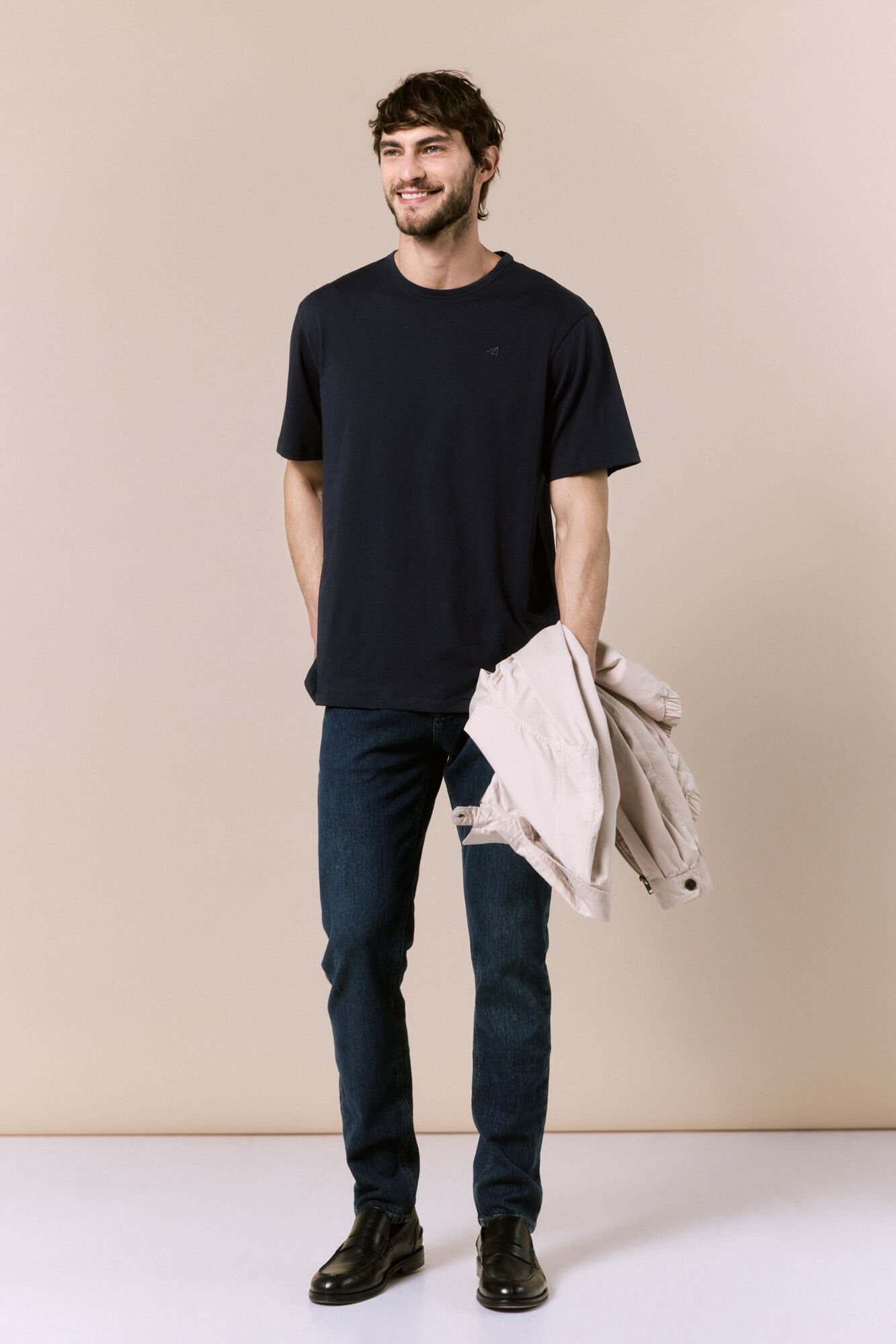 OOTO T-shirt b&aacute;sica leve Azul