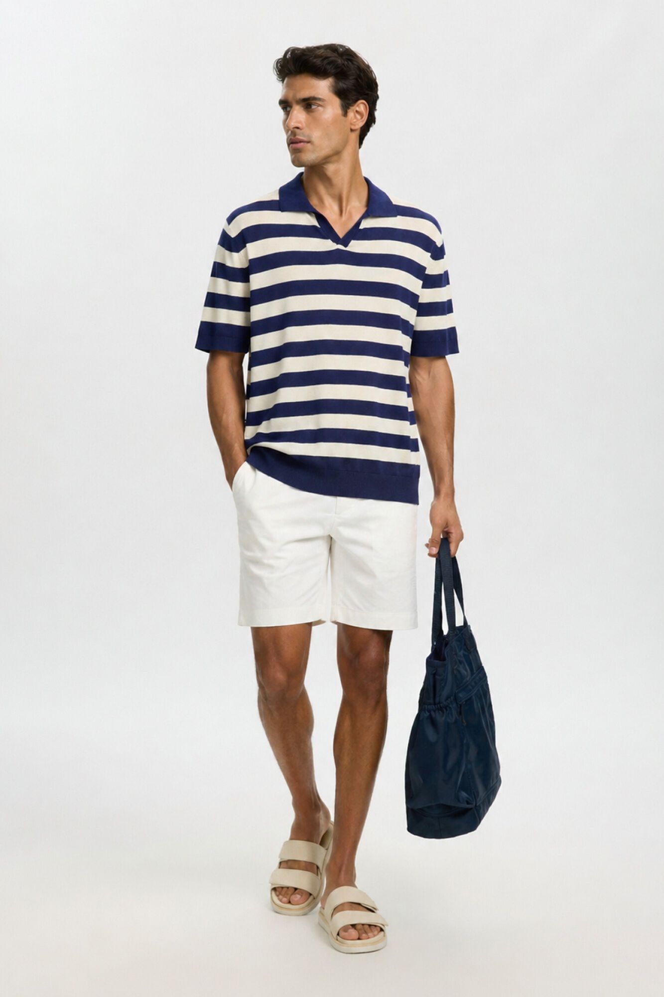 Selected Polo de punto rayas
