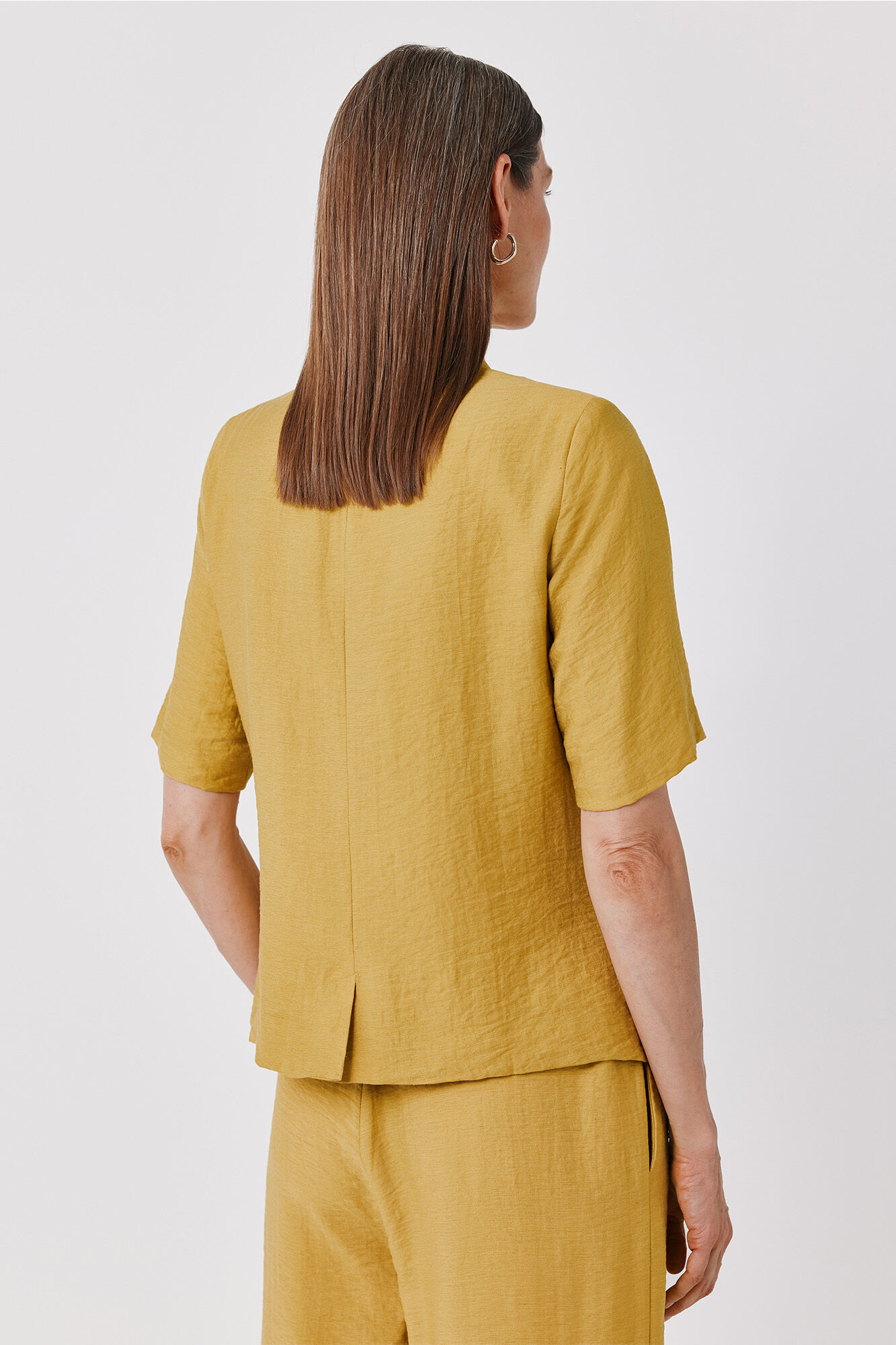 Cortefiel Women's short sleeve blazer Yellow
