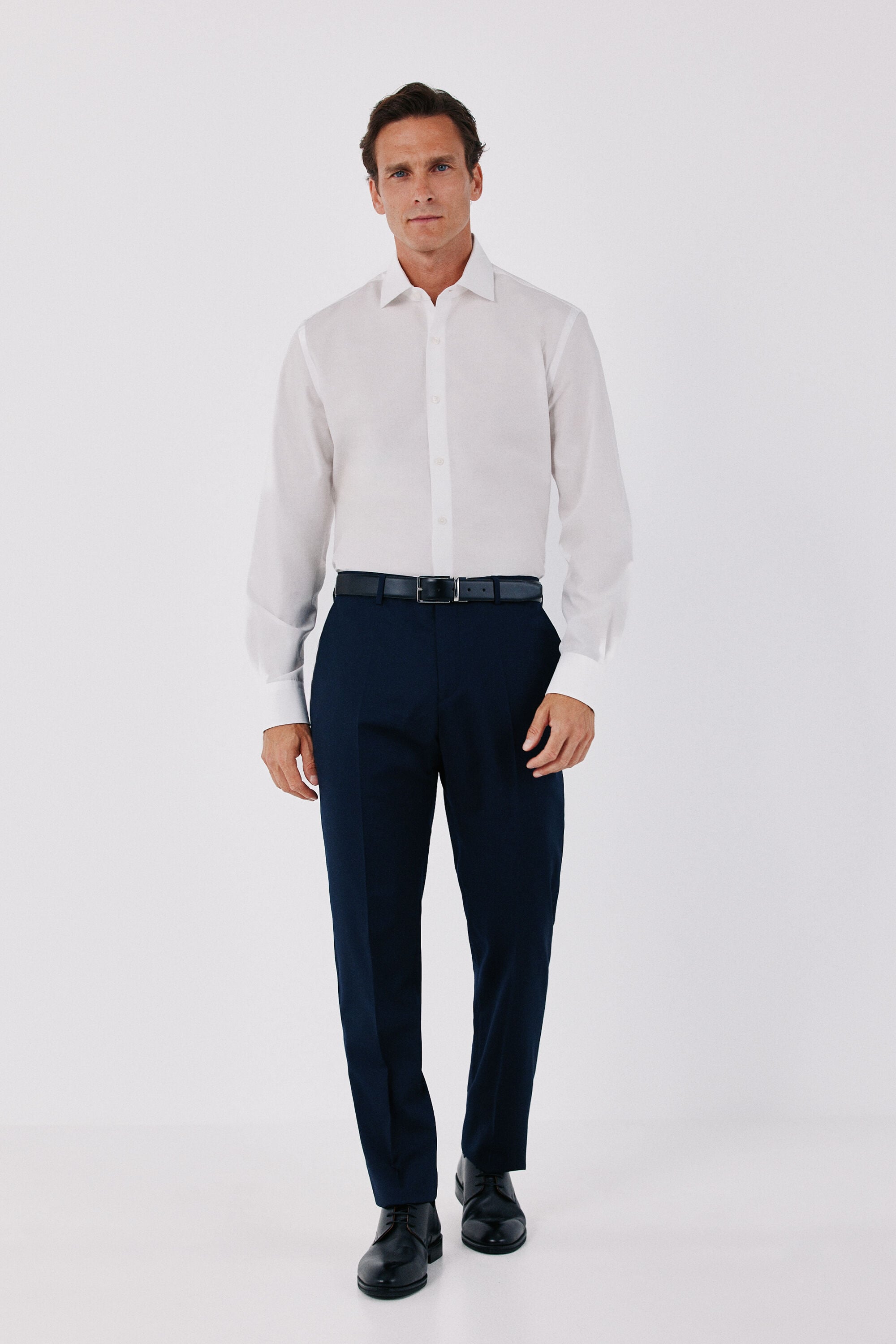 Cortefiel Slim fit Ottoman dress shirt White