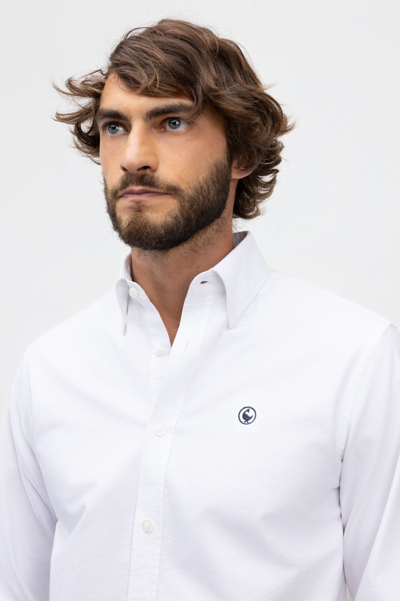 El Ganso Camisa Oxford lisa com bot&otilde;es Branco