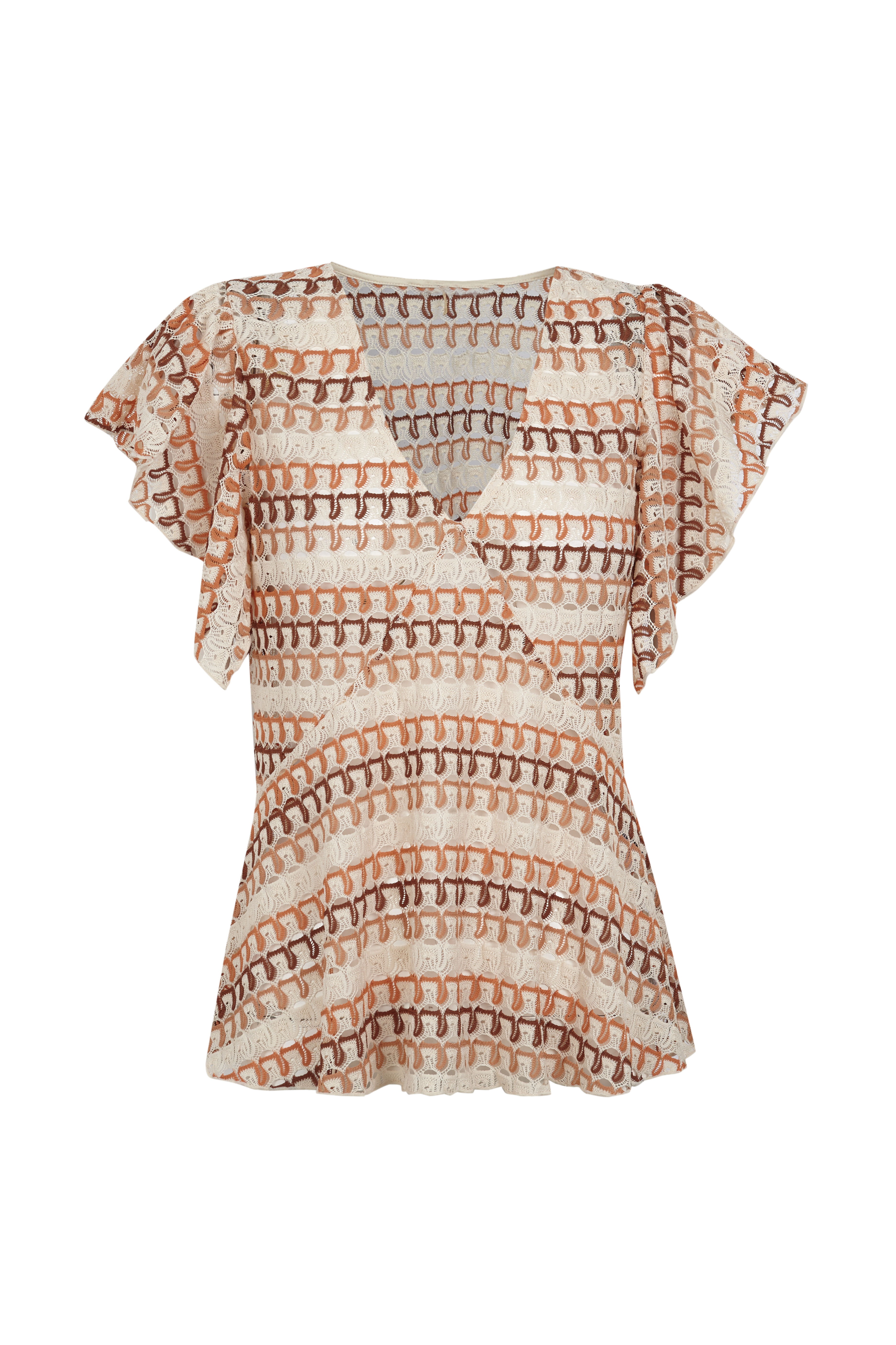 Slowlove Top estrutura multicolor Ecru