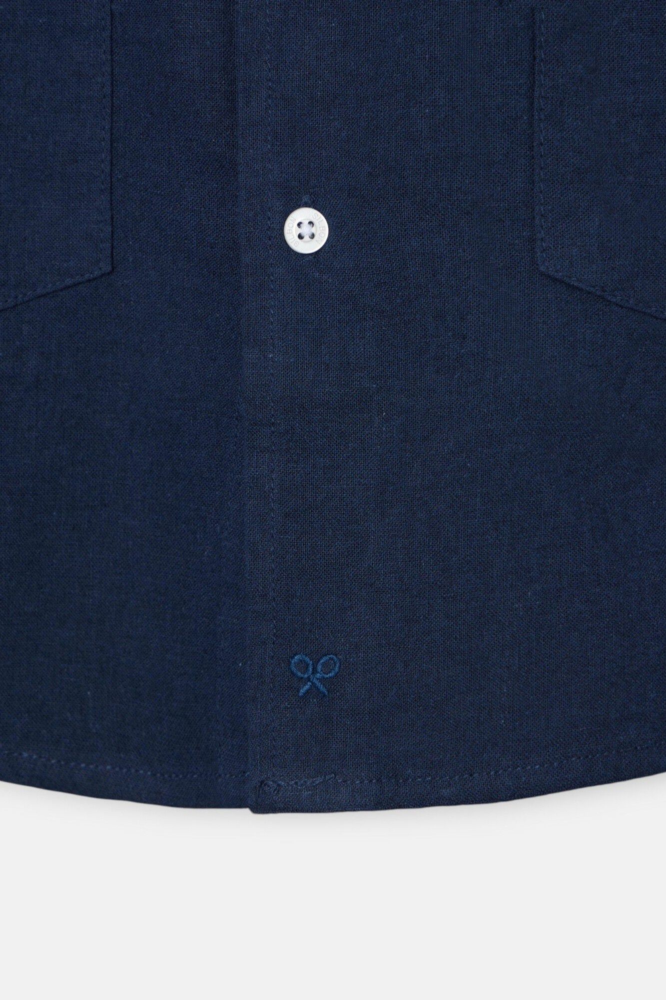 Silbon Guayabera sport lino Azul marino