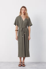 Cortefiel Structured belt dress Kaki