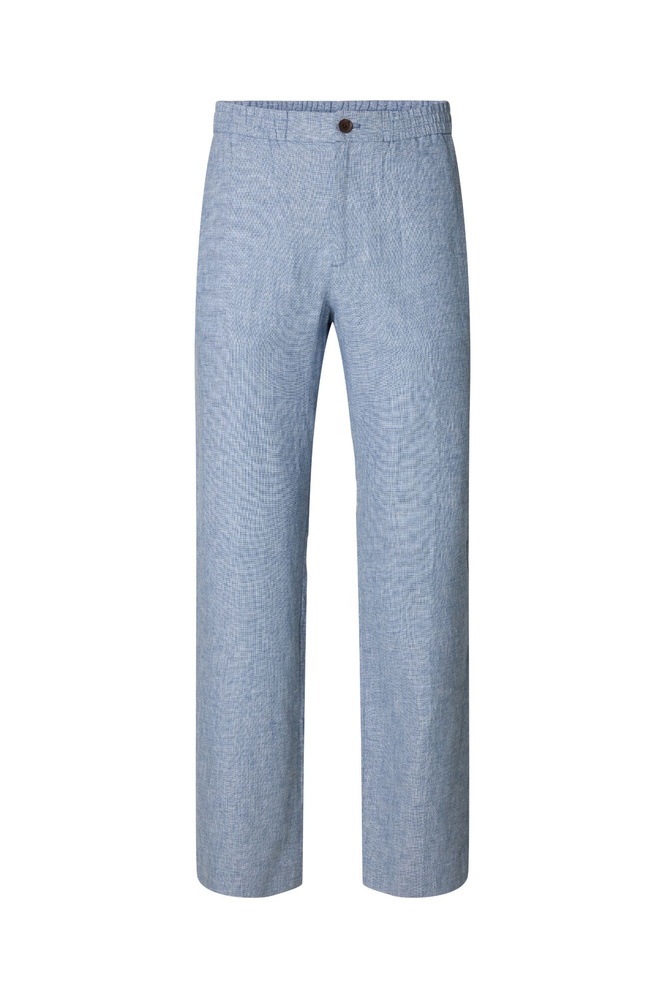 Selected Linen tailored trousers Dark green