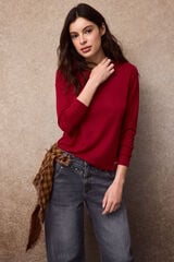 Slowlove T-shirt b&aacute;sica algod&atilde;o melange Vermelho
