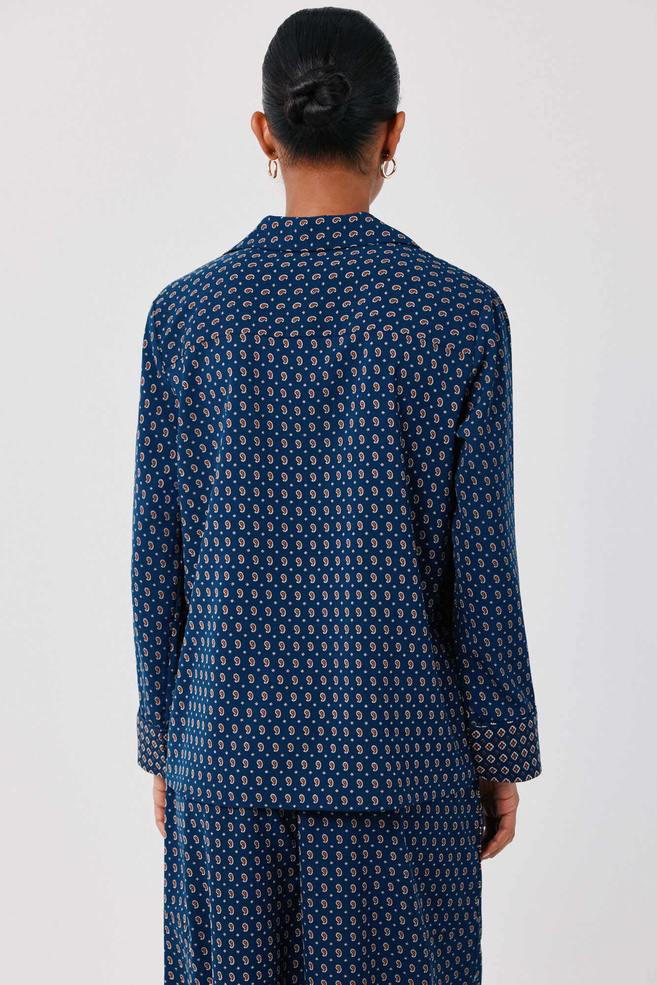 Cortefiel Printed pyjama shirt Printed blue