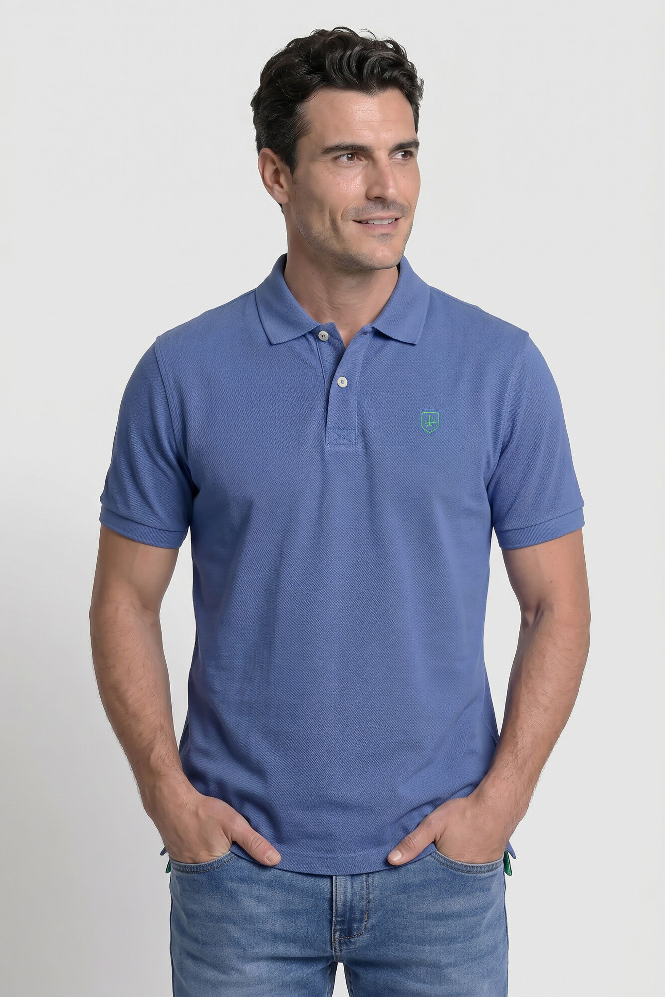 Valecuatro Polo cl&aacute;ssico com logo Azul