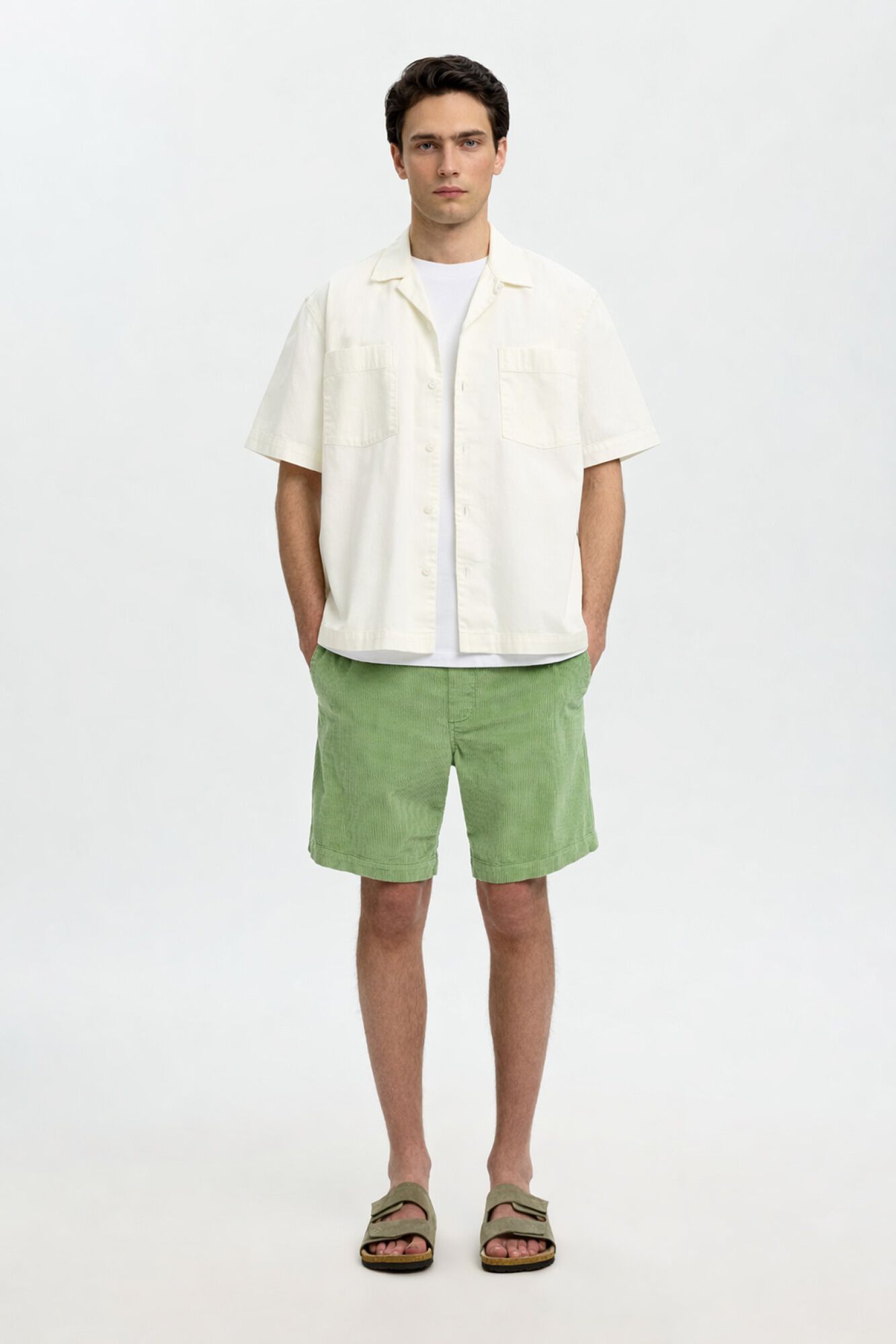 Selected Camisa jeans de manga curta