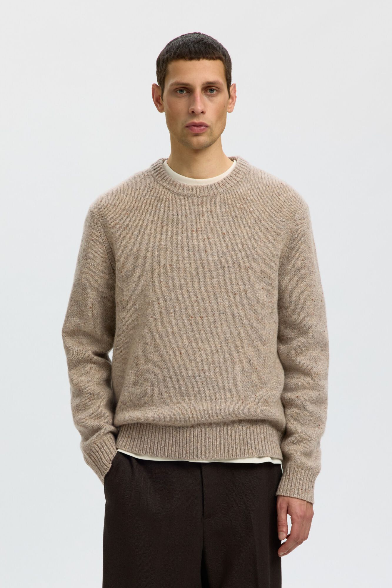 Selected Camisola de l&atilde; RWS Relaxed Fit Tostado