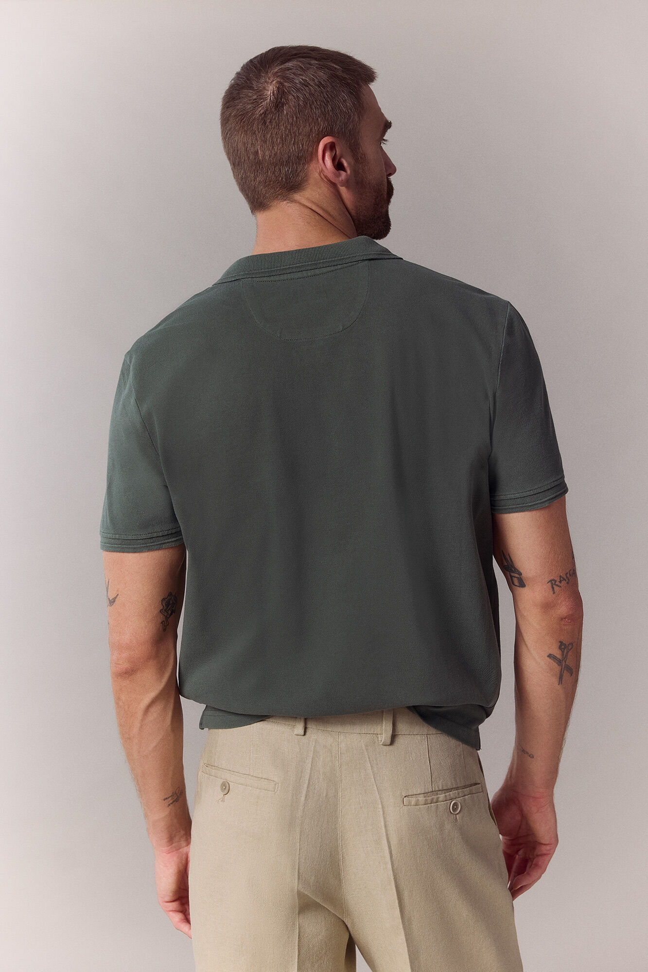 OOTO Piqu&eacute; basic polo shirt Kaki