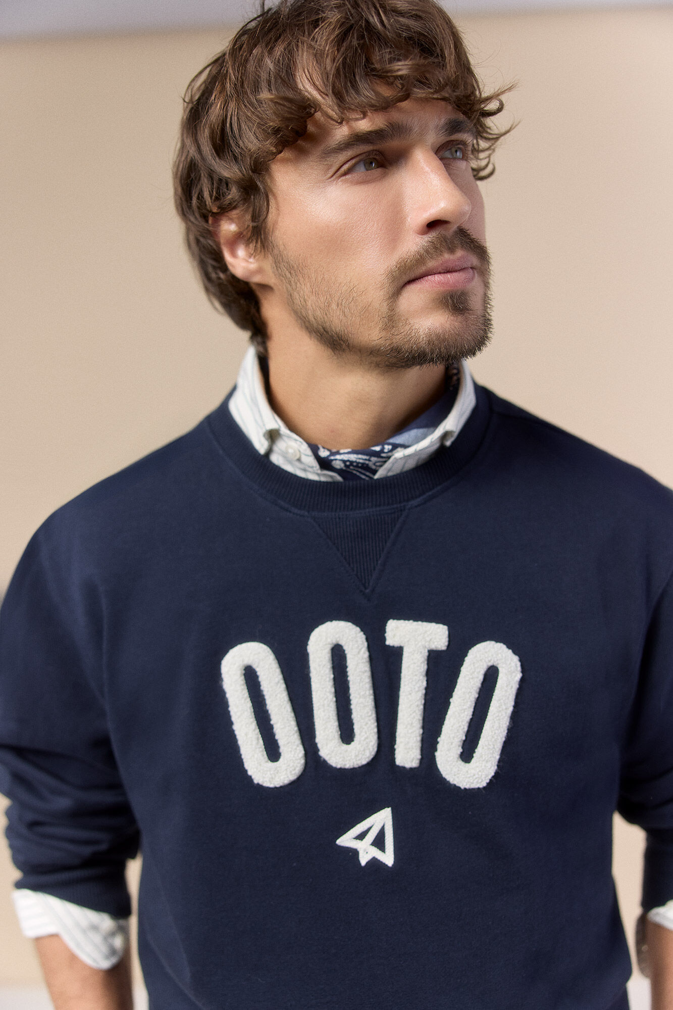 OOTO Sweatshirt logo gola redonda Azul