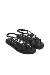 Gioseppo Leather braided sandals orland Black
