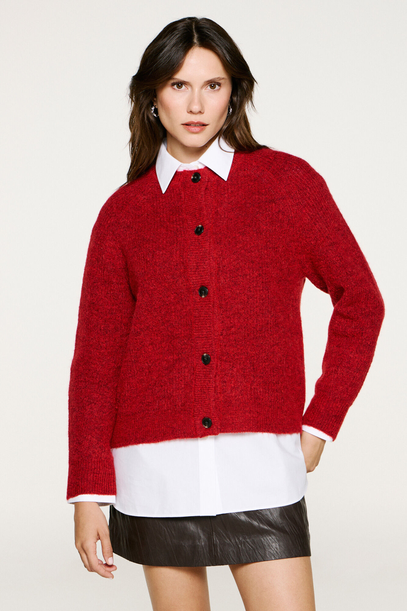 Selected Casaco de malha de l&atilde; e alpaca Vermelho